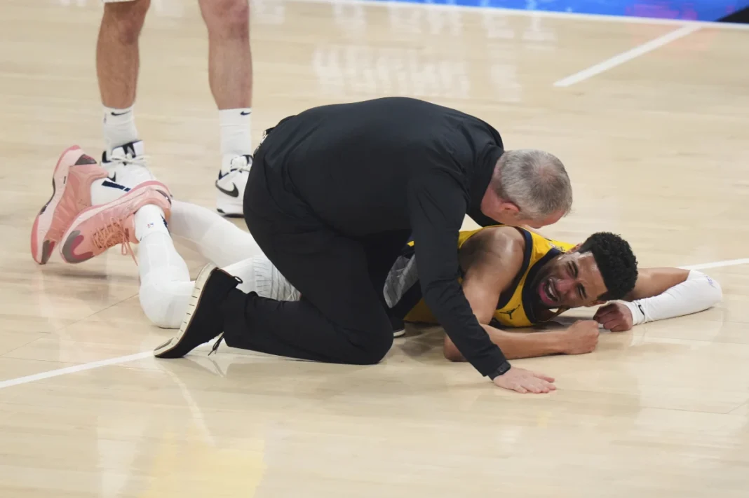 Tyrese Haliburton sufre grave lesión en el Juego 7 de las Finales NBA y queda fuera del partido decisivo